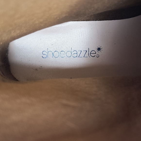 Shoe Dazzle Alina Brown Lace-Up Ankle Combat Boots Size 7 Tooled Boho - Picture 6 of 11